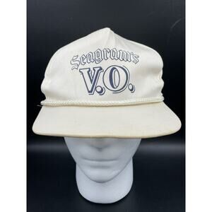 Vtg Seagrams VO Hat Whiskey Cap Cotton Rope Snapback Logo Adjustable Liquor